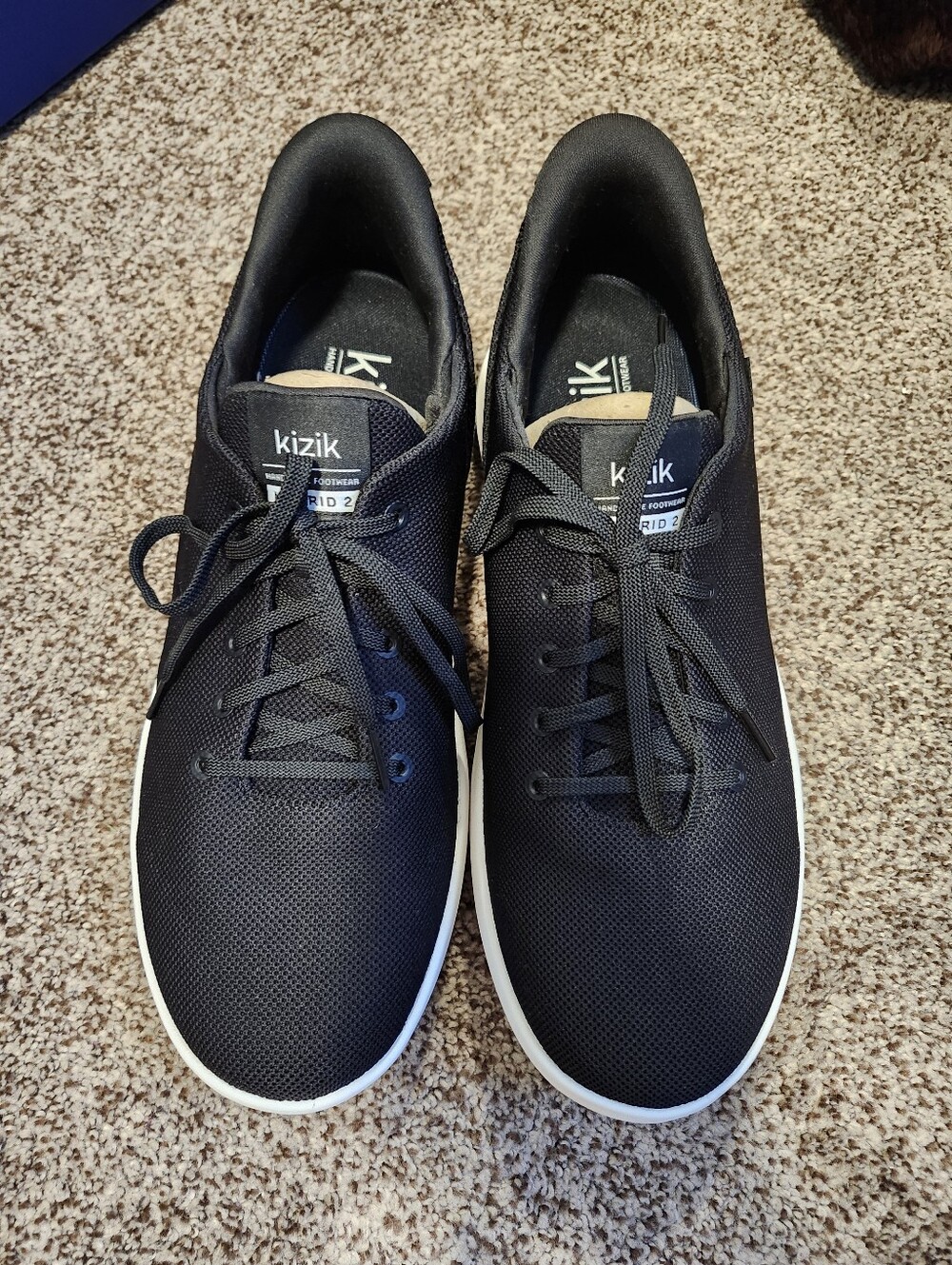 Kizik Men’s Madrid 2 Black Casual Lace-Up Shoes Sz 12